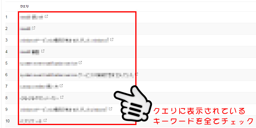 検索クエリ一覧