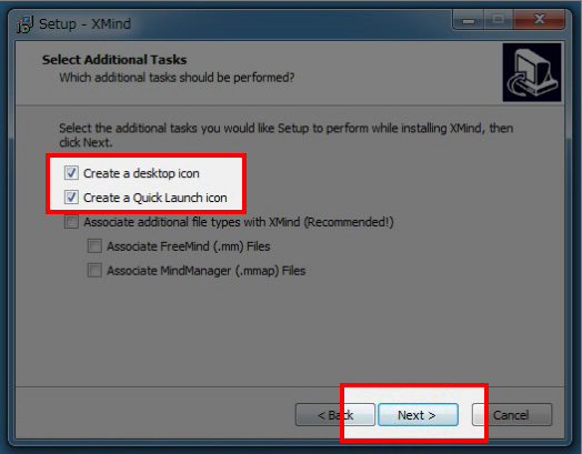 二つのチェックをそのままにして【Next】をクリック