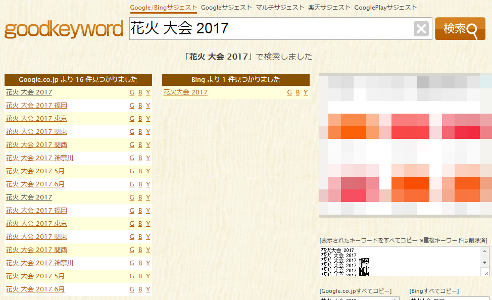 花火大会2017のリサーチ結果
