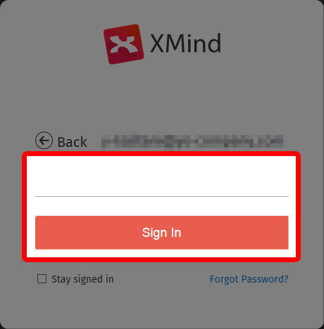 パスワードを入力してサインインボタンをクリック